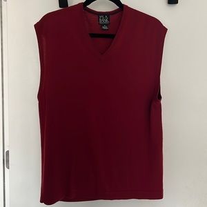 Jos A Bank, mens red 100% Merino wool sweater vest, size M